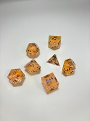 Orange Glow in the Dark Set of 7 Dice